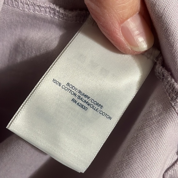 Lands End lilac cotton tunic 3/4 sleeves large L 14/16 excellent condition - Picture 3 of 6